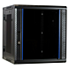 12 HE Netzwerkschrank, schwenkbarer Wandschrank mit Glastür und perforierten Seitenwänden 600 x 600 x 635 mm (BxTxH)