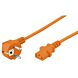 Stromkabel Schuko und C13 - 3 Meter orange