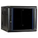 9 HE Netzwerkschrank, schwenkbarer Wandschrank mit Glastür und perforierten Seitenwänden 600 x 600 x 501 mm (BxTxH)