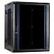 15 HE Netzwerkschrank, schwenkbarer Wandschrank mit Glastür und perforierten Seitenwänden 600 x 600 x 770 mm (BxTxH)