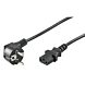 Stromkabel mit gewinkeltem Schuko und C13 - 3 Meter schwarz