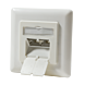 Unterputzdose CAT 6a - Class E 2-fach, geschirmt, 2 x RJ45, Farbe Elfenbein