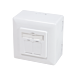 Aufputzdose CAT 6A / Class E 2-fach, geschirmt, 2 x RJ45, Farbe Weiß