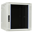 12 HE weißer Netzwerkschrank, schwenkbarer Wandschrank mit Glastür 600 x 600 x 635 mm (BxTxH) 