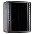 15 HE Netzwerkschrank, Wandschrank mit Glastür 600 x 450 x 770 mm (BxTxH) 