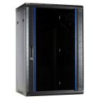 18 HE Netzwerkschrank, Wandschrank mit Glastür 600 x 450 x 900 mm (BxTxH) 