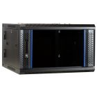 6 HE Netzwerkschrank, schwenkbarer Wandschrank mit Glastür 600 x 600 x 368 mm (BxTxH)