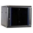 9 HE 19 Zoll Netzwerkschrank, Wandschrank mit Glastür 600 x 600 x 501 mm (BxTxH) 