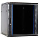 12 HE Netzwerkschrank, Wandschrank mit Glastür, unmontiert 600 x 600 x 635 mm (BxTxH)