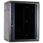 15 HE Netzwerkschrank, Wandschrank mit Glastür, unmontiert 600 x 600 x 770 mm  (BxTxH)