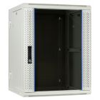15 HE weißer Netzwerkschrank, schwenkbarer Wandschrank mit Glastür 600 x 600 x 770 mm (BxTxH)