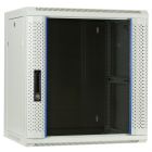 12 HE weißer Netzwerkschrank, Wandschrank mit Glastür 600 x 450 x 634 mm (BxTxH) 