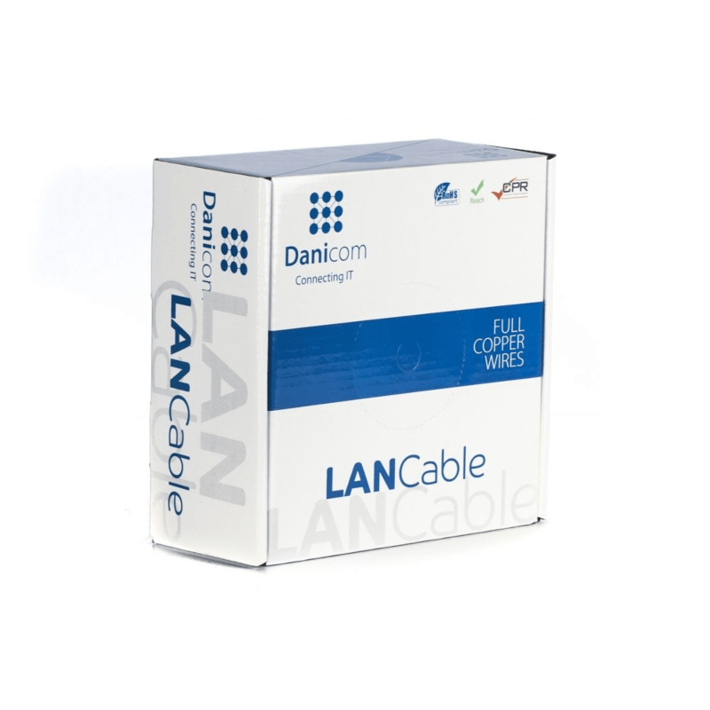DANICOM CAT6A Kabel für draußen FTP 100 Meter – Starrleiter - PE (Fca)