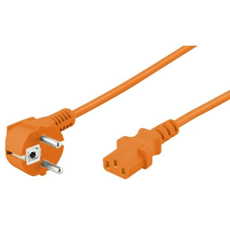 Stromkabel Schuko und C13 - 5 Meter orange