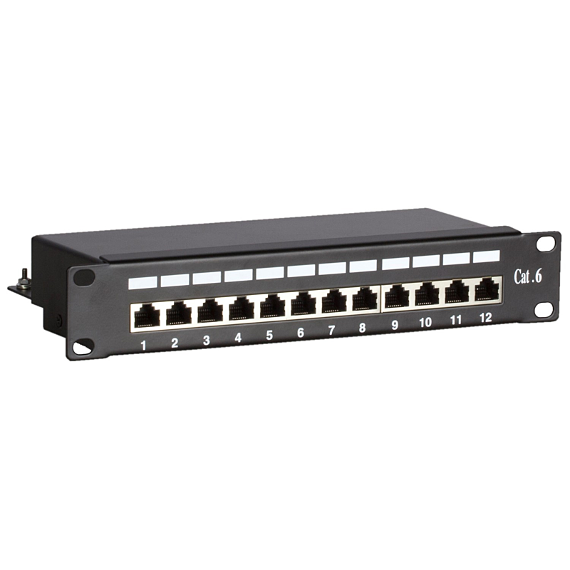 10 Zoll Patchfeld 12 Ports CAT 6 FTP