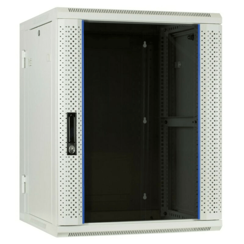22 HE Netzwerkschrank, schwenkbarer Wandschrank mit Glastür 600 x 600 x 1100 mm (BxTxH)