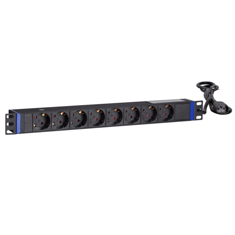 19 Zoll Mehrfachsteckdosenleiste mit C14 Stecker - 8-fach