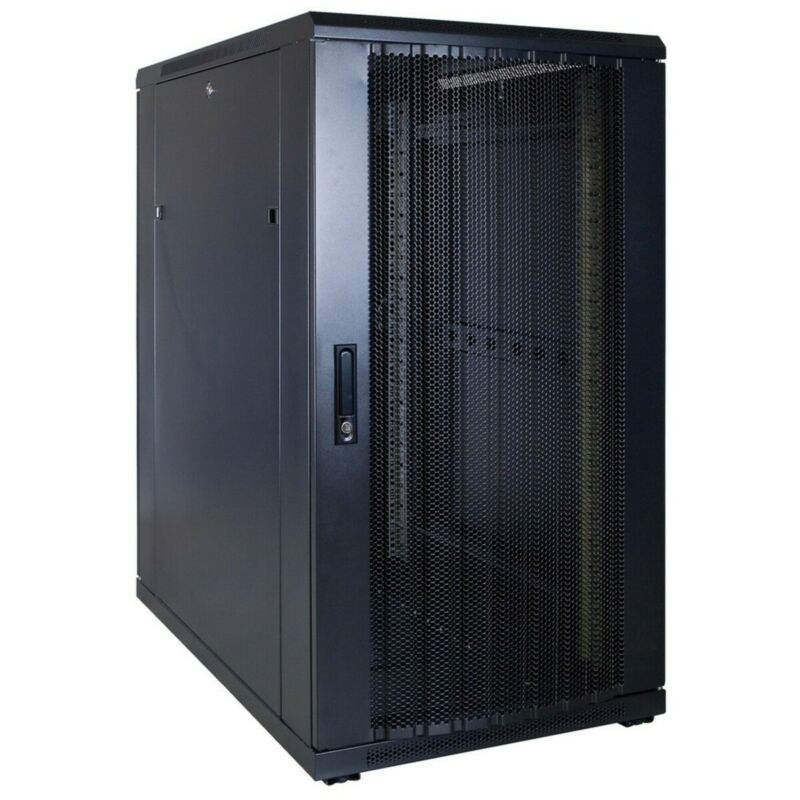 22 HE 19 Zoll Netzwerkschrank mit perforierter Tür 600 x 1000 x 1200 mm (BxTxH)