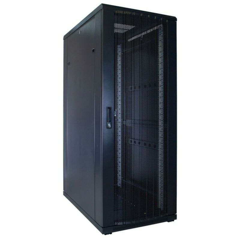 32 HE 19 Zoll Netzwerkschrank mit perforierter Tür 600 x 1000 x 1600 mm (BxTxH)
