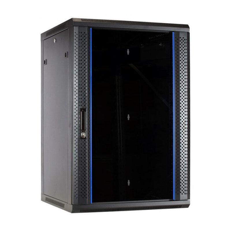 22 HE Netzwerkschrank, Wandschrank mit Glastür 600 x 600 x 1100 mm (BxTxH)