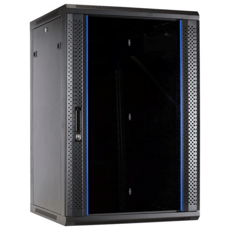 27 HE Netzwerkschrank, Wandschrank mit Glastür 600 x 600 x 1300 mm (BxTxH)