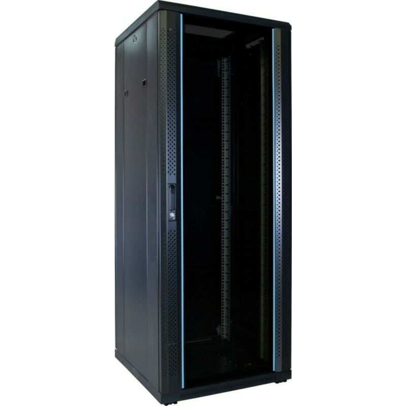 32 HE 19 Zoll Netzwerkschrank mit Glastür 600 x 600 x 1600 mm (BxTxH)