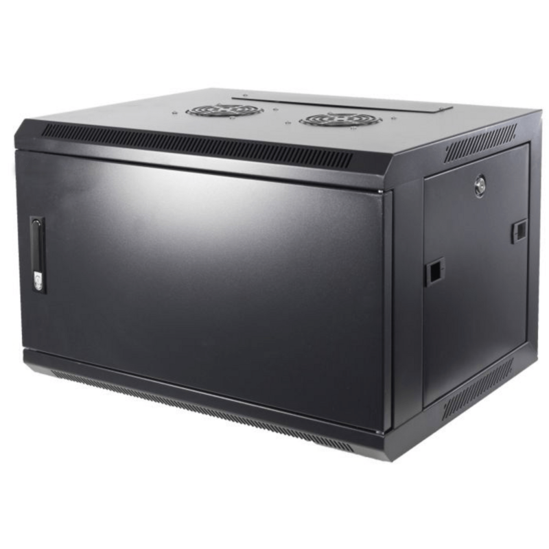 6 HE Netzwerkschrank, Wandschrank mit Metalltür 600 x 450 x 368 mm (BxTxH)