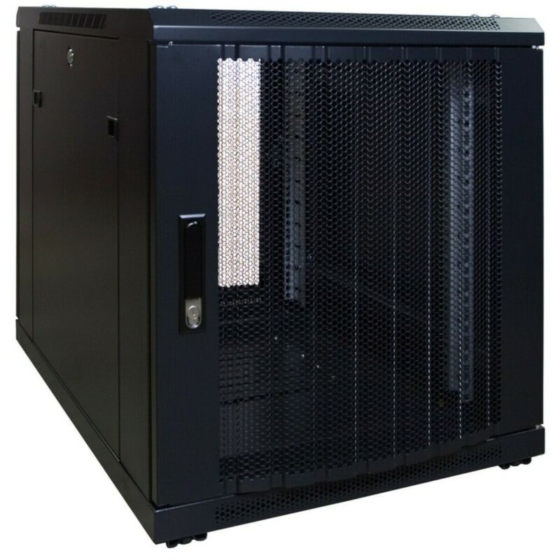 12 HE kleiner Netzwerkschrank mit perforierter Tür 600 x 600 x 720 mm (BxTxH)