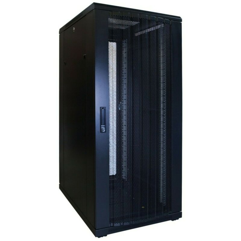 27 HE 19 Zoll Netzwerkschrank mit perforierter Tür 600 x 800 x 1400 mm (BxTxH)