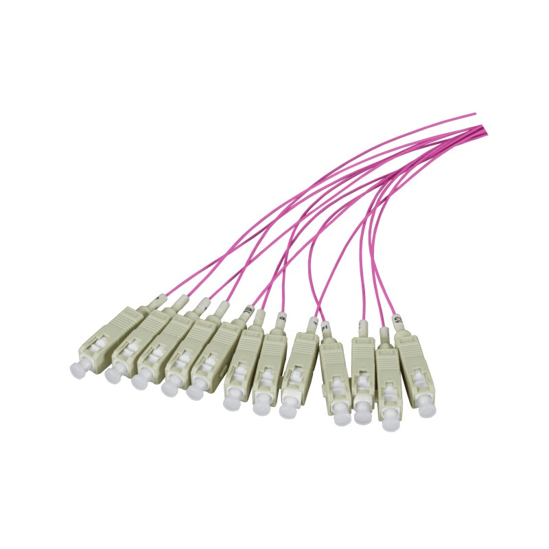 Set OM4 Glasfaser Pigtail LC - lila