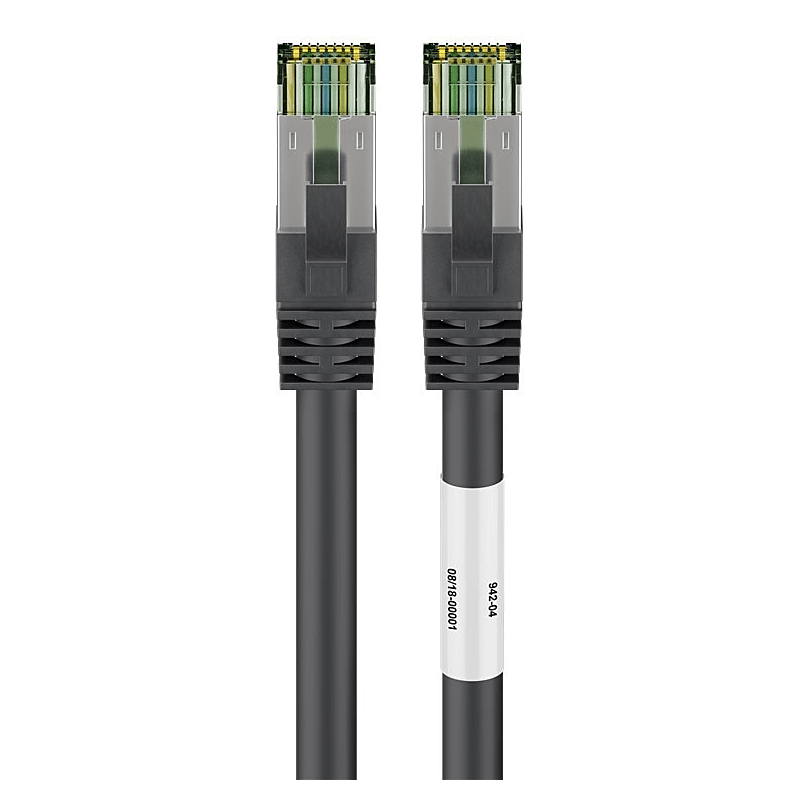 Cat8 Kabel S/FTP/PIMF - 0,50 Meter - schwarz