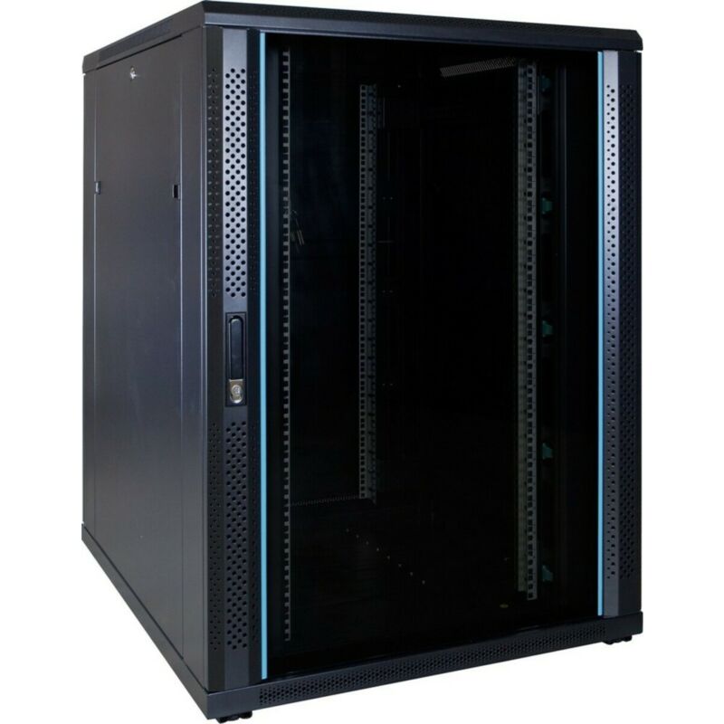 22 HE 19 Zoll Netzwerkschrank mit Glastür 800 x 1000 x 1200 mm (BxTxH)
