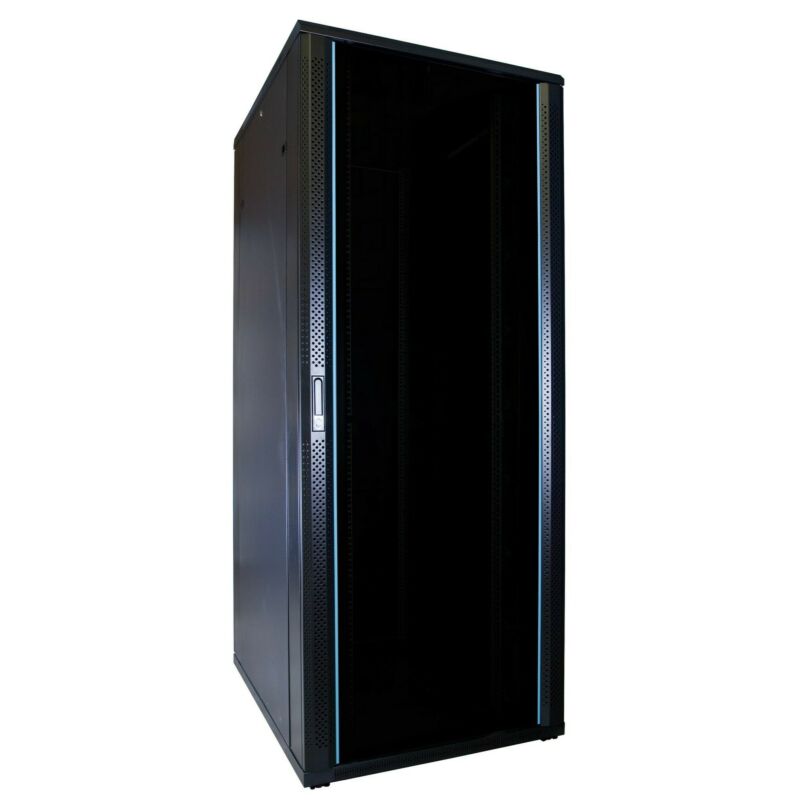 47 HE 19 Zoll Netzwerkschrank mit Glastür 600 x 800 x 2200 mm (BxTxH)