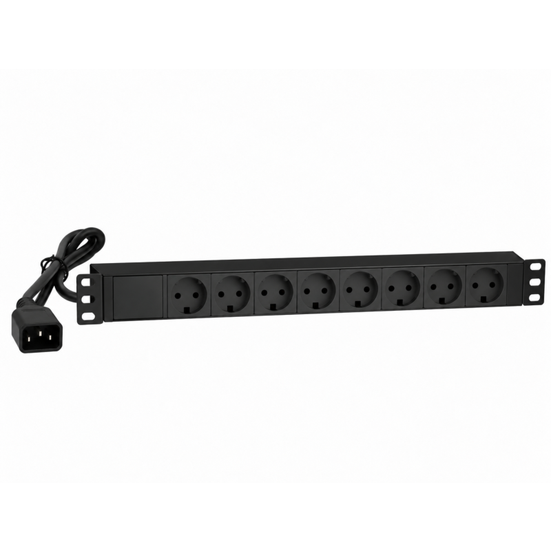 19” Steckdosenleiste mit C14 Stecker - 8 fach - Dänemark