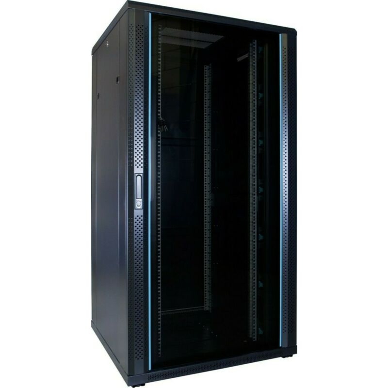 32 HE 19 Zoll Netzwerkschrank mit Glastur 800 x 800 x 1600 mm (BxTxH) 