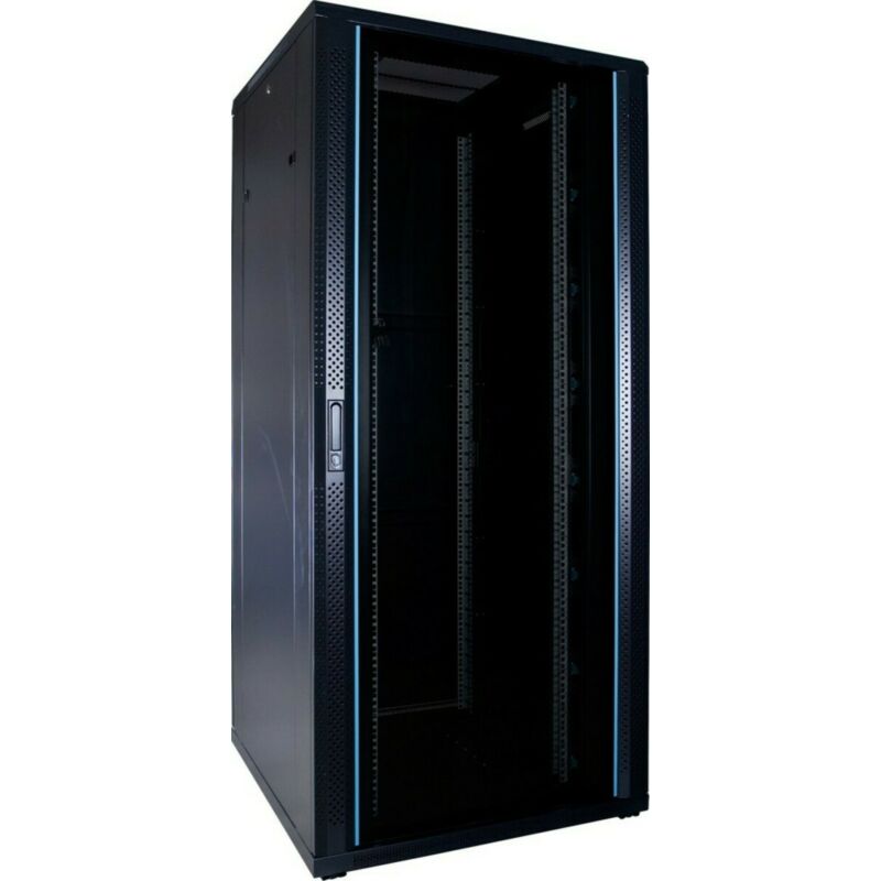 37 HE 19 Zoll Netzwerkschrank mit Glastür 800 x 800 x 1800 mm (BxTxH)