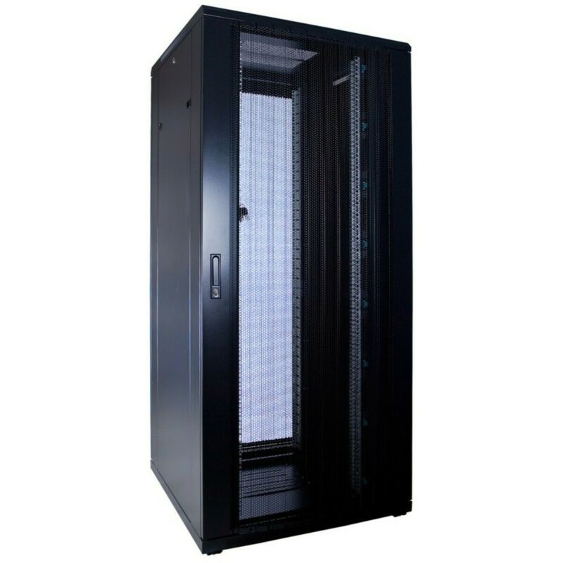 37 HE 19 Zoll Netzwerkschrank mit perforierter Tür 800 x 800 x 1800 mm (BxTxH)