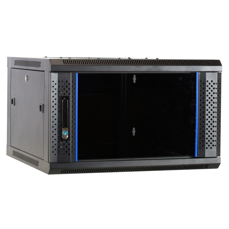 4 HE Netzwerkschrank, Wandschrank mit Glastür, unmontiert 600 x 600 x 280 mm (BxTxH)