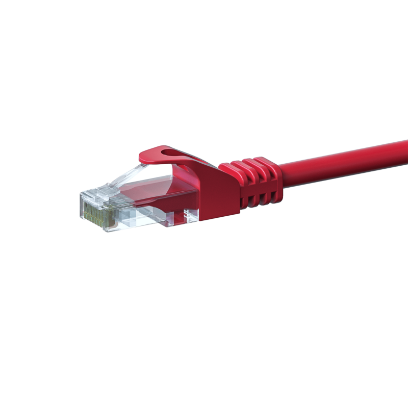 CAT5e Kabel U/UTP - 0,50 Meter - rot - 100% Kupfer