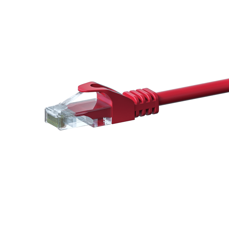CAT5e Kabel U/UTP - 1 Meter - rot - 100% Kupfer