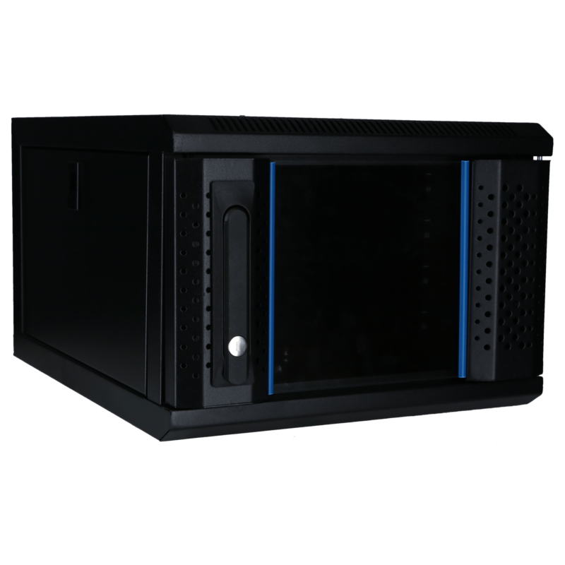 4 HE 10 Zoll Netzwerkschrank mit Glastür 370 x 450 x 264 mm (BxTxH)