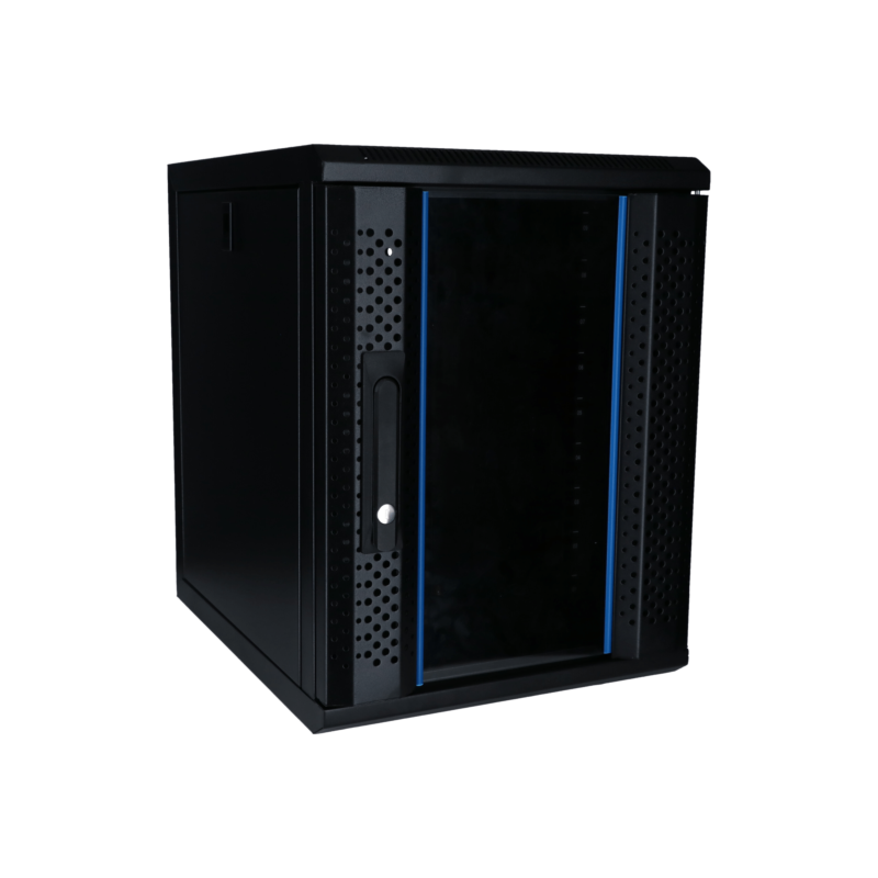 9 HE 10 Zoll Netzwerkschrank mit Glastür 370 x 450 x 486 mm (BxTxH)