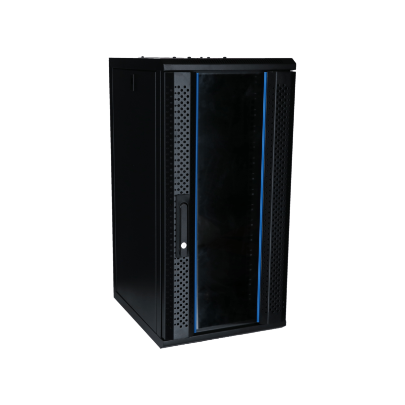 15 HE 10 Zoll Netzwerkschrank mit Glastür 370 x 450 x 752 mm (BxTxH)