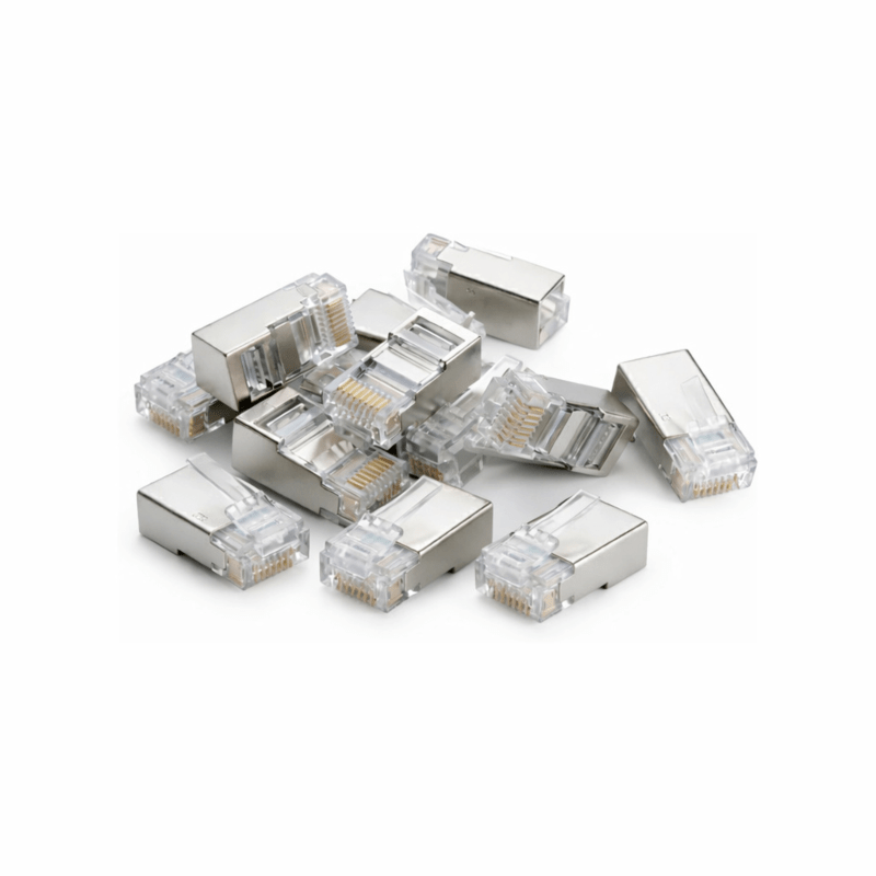 DANICOM FTP RJ45 CAT5e Pass Through Netzwerkstecker - für flexible und starrleiter Kabel 10 Stück