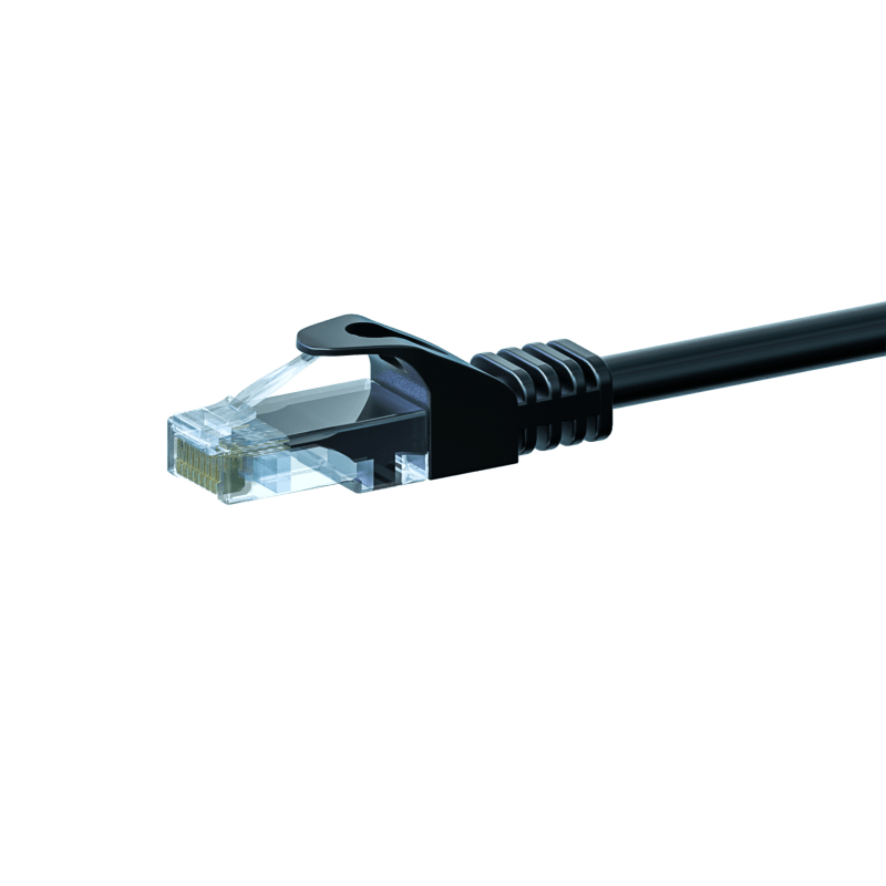 CAT5e Kabel U/UTP - 2 Meter - schwarz - 100% Kupfer