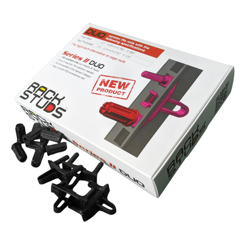 Rackstuds DUO Serie II – Schwarz – 20 Stück