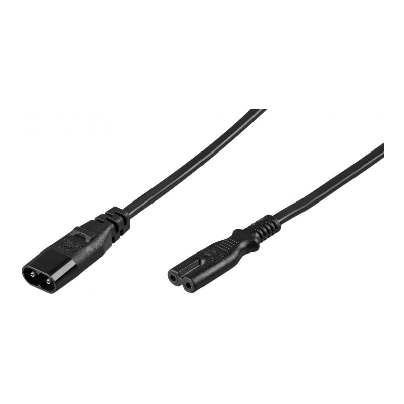 Stromkabel C7 und C8 - 2 Meter schwarz