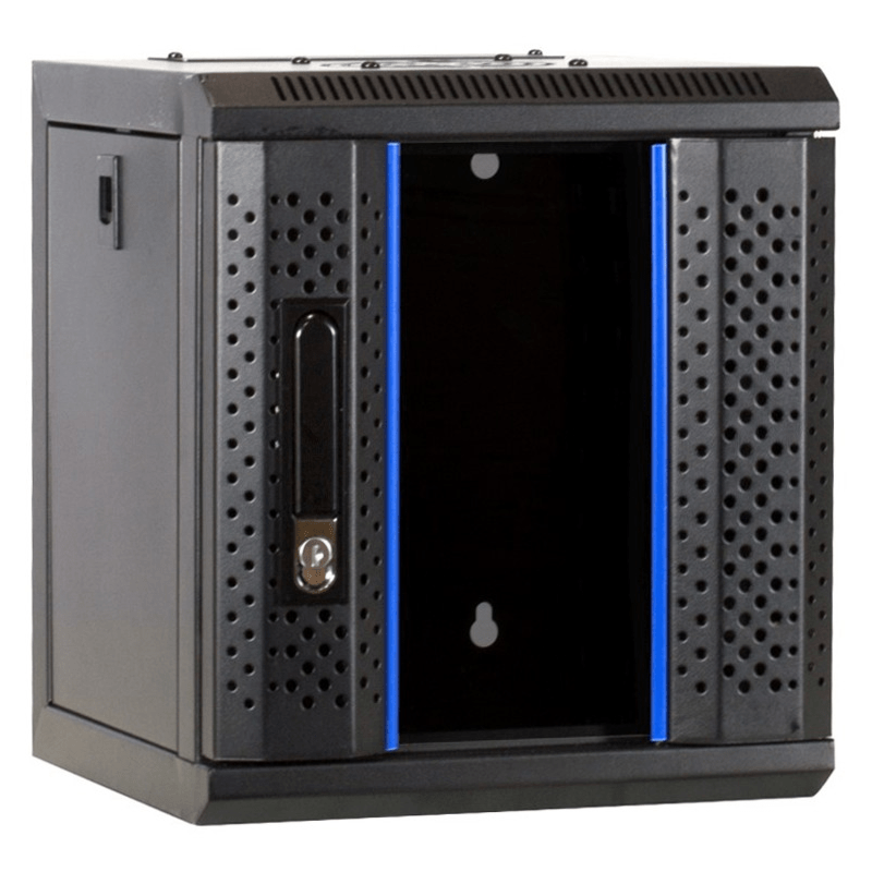 4 HE 10 Zoll Netzwerkschrank mit Glastür 312 x 310 x 264 mm (BxTxH)