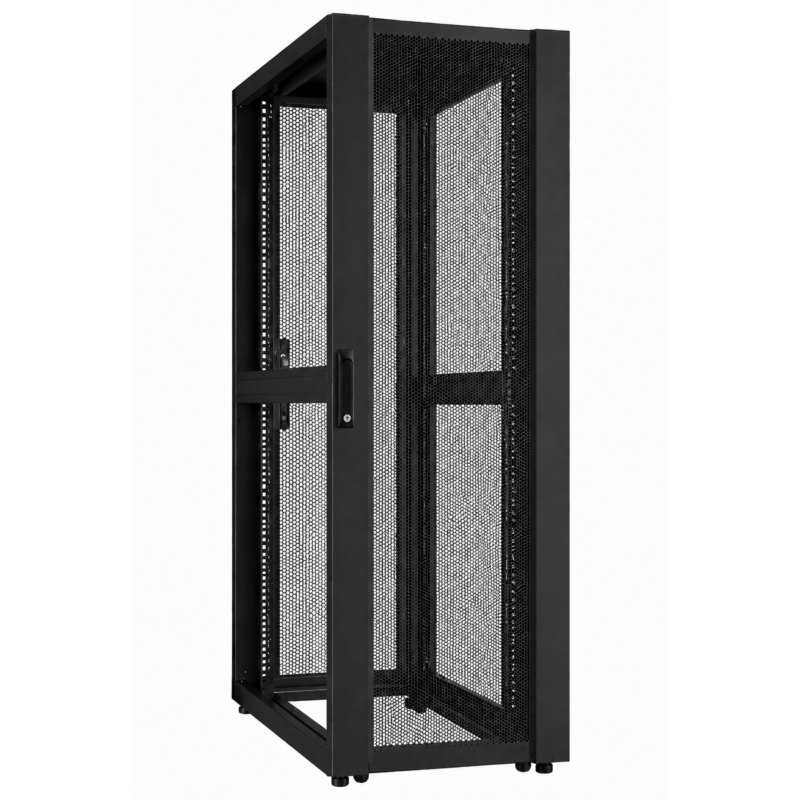 42 HE 19” Datacenter Netzwerkschrank, mit perforierter Fronttür (BxTxH) 600 x 1000 x 2000mm