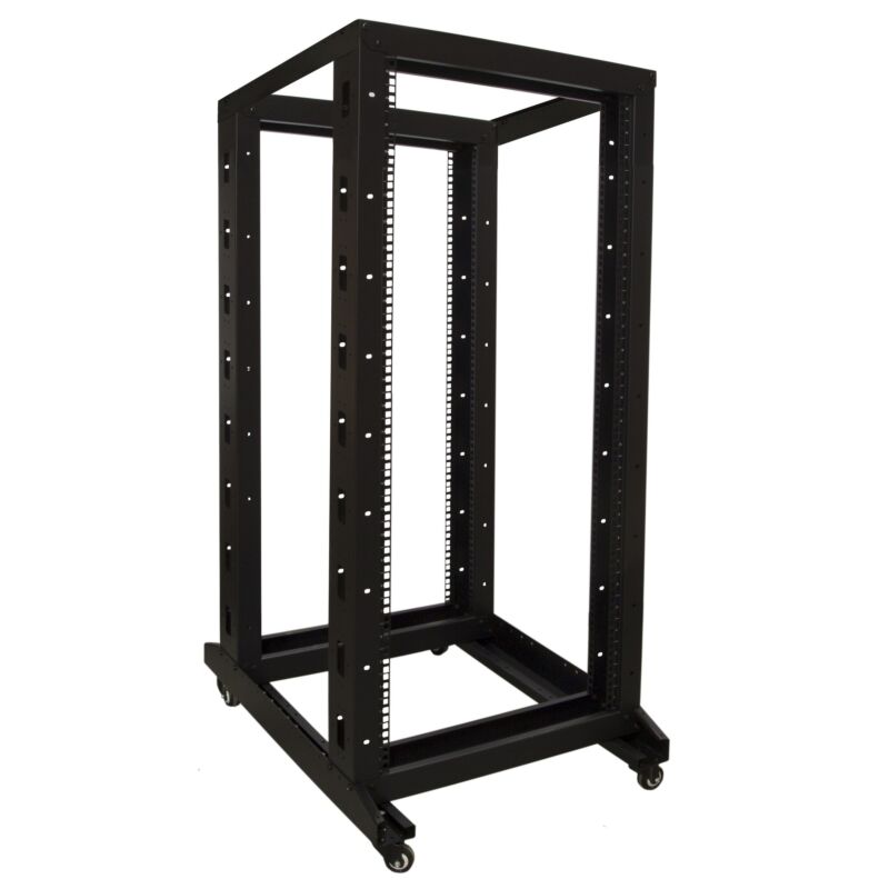 27 HE 19 Zoll Netzwerkregal auf Rollen - unmontiert 600 x 800 x 1400 mm (BxTxH) 
